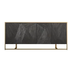 Luxurious Modern Large Family Storage Black Sideboard Cabinet MDF