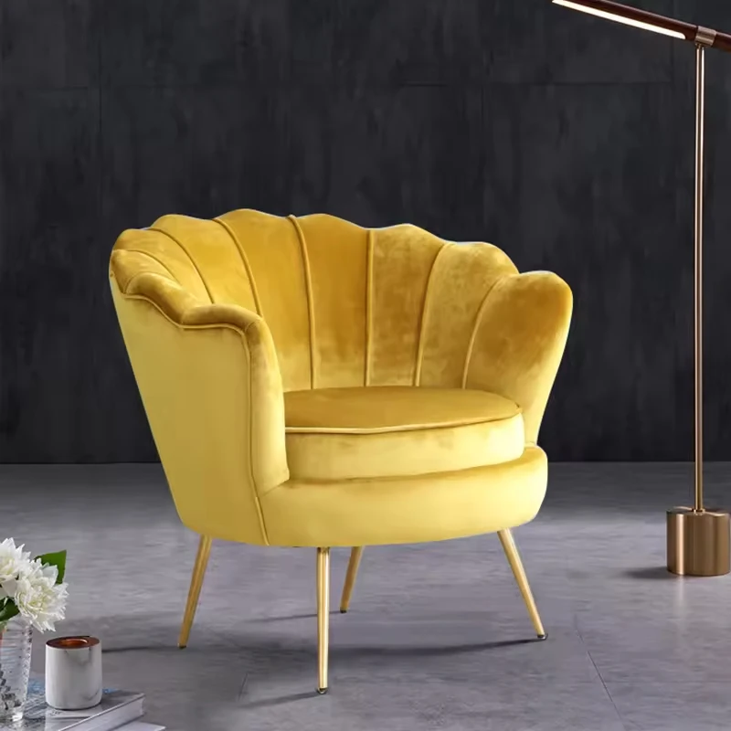Sans Modern Gold Leg Upholstery Fabric Sofa Leisure Chair Pink Velvet Accent Chair