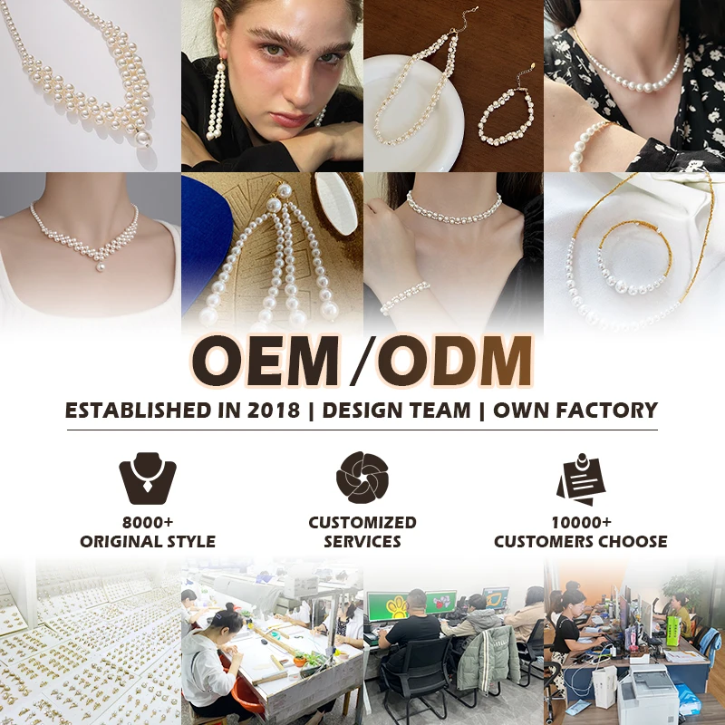 18k Gold Handmade Fashion Jewelry Sets for Women conjuntos de joias colar de perolas Handmade Beaded Jewelry