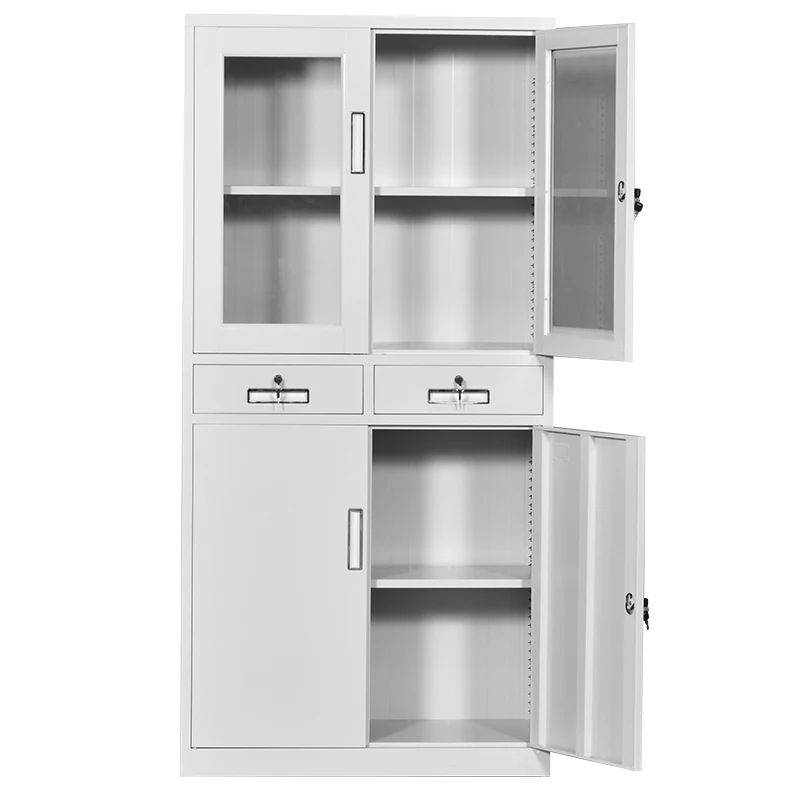 Zitai School Gym Office Furniture White Metal File Cupboard 4 Doors 2 Drawer Steel Filing Storage Cabinet