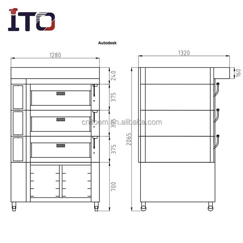 Commercial 3 DECK 6 TRAYS Electric Stainless Steel Bread Baking Oven Deck Oven With Proofer