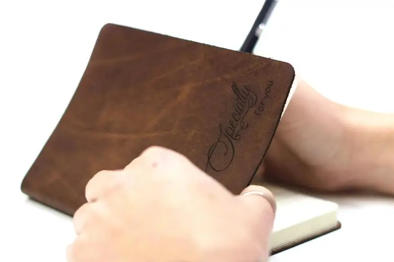 
Travelers Diary Engraved with personal text Leather Travel Journal Personalized Notebook Field notes 