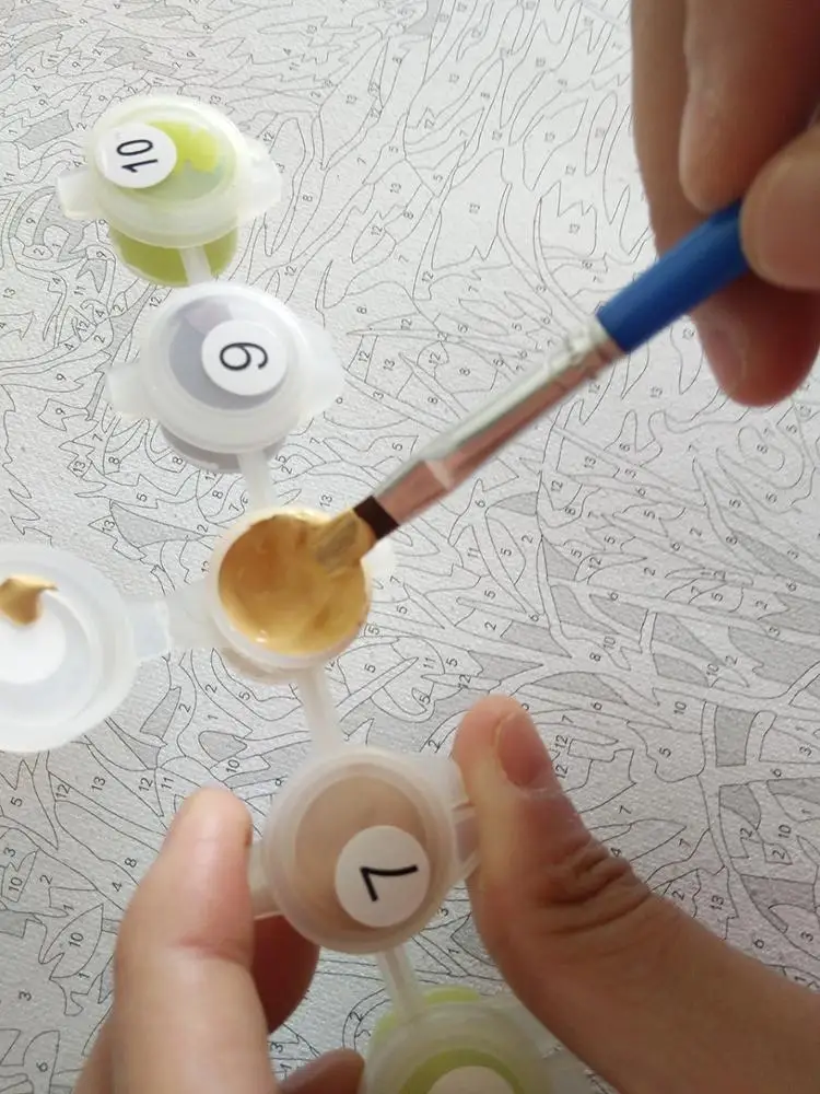 Wholesale maple leaf oil painting by numbers handpainted canvas 3d wall painting