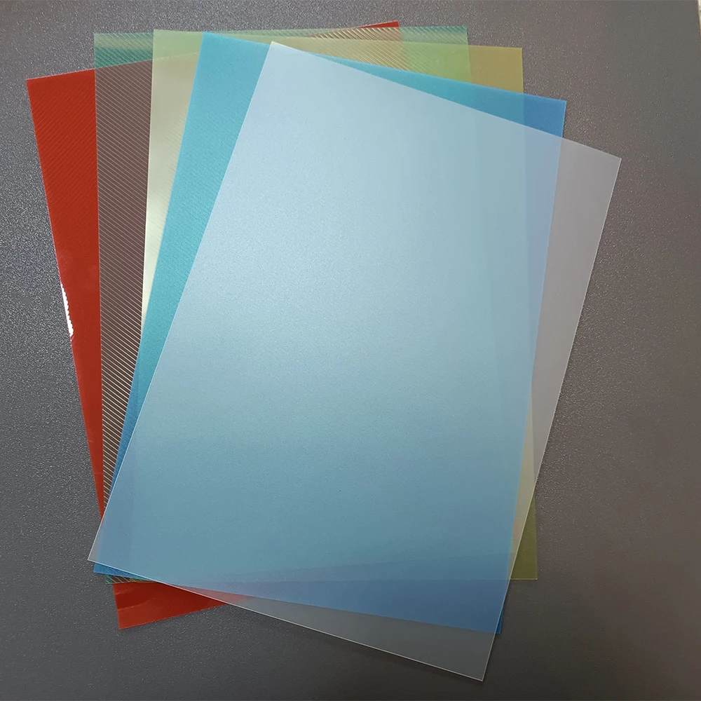 Factory Wholesale A4 A3 Matt PP Book Binding Cover 200-500 Micron Bright Office Brand Diagonal Transparent Colorful