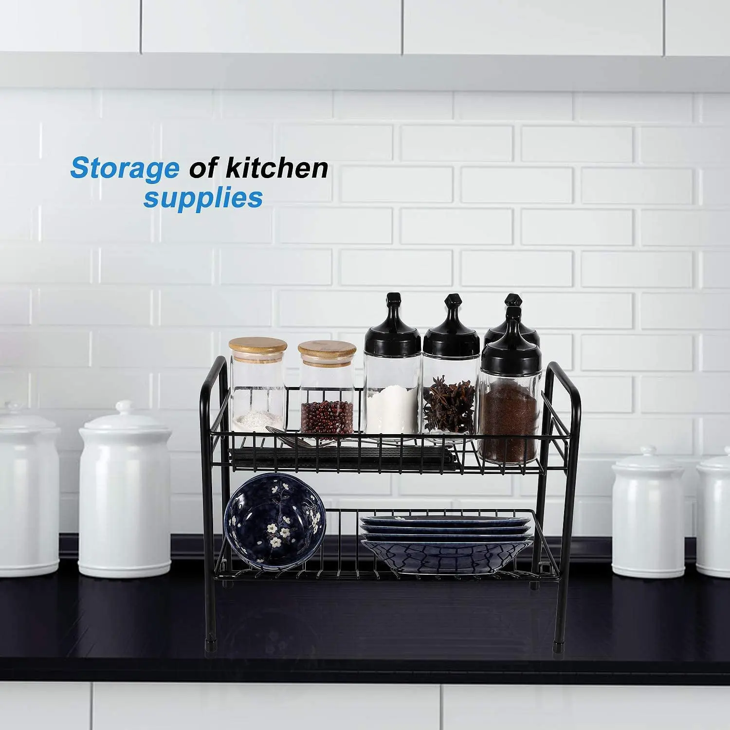 Fruit And Vegetable Storage Basket 2 Tier Fruit And Vegetable Display Stand For Kitchen Countertop