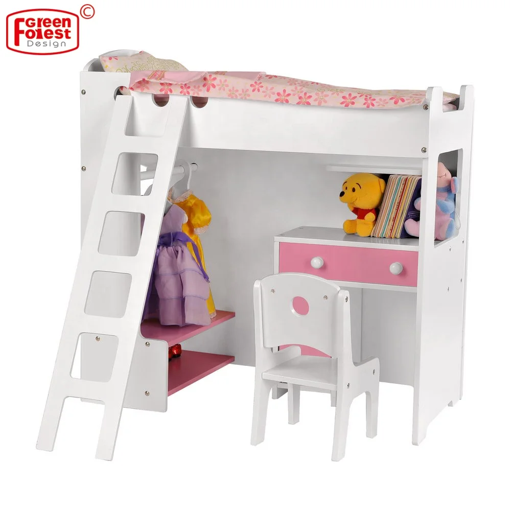 Кукла колледж двойные двухъярусные кровати стола (куклы/аксессуары не входят в комплект поставки) кукла кровать вид мебель игрушка