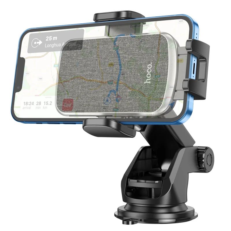 HOCO CA95 Hot Push-type Telescopic Suction cup Car Phone Holder 360 Degree rotatable and retractable long arms Car Mount