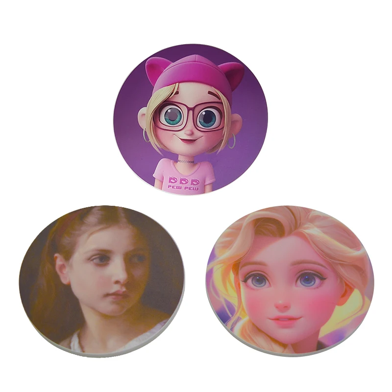 Фабрика дизайн на заказ оптовая продажа Круглый Красочный милый ПВХ резиновый коврик для подставки