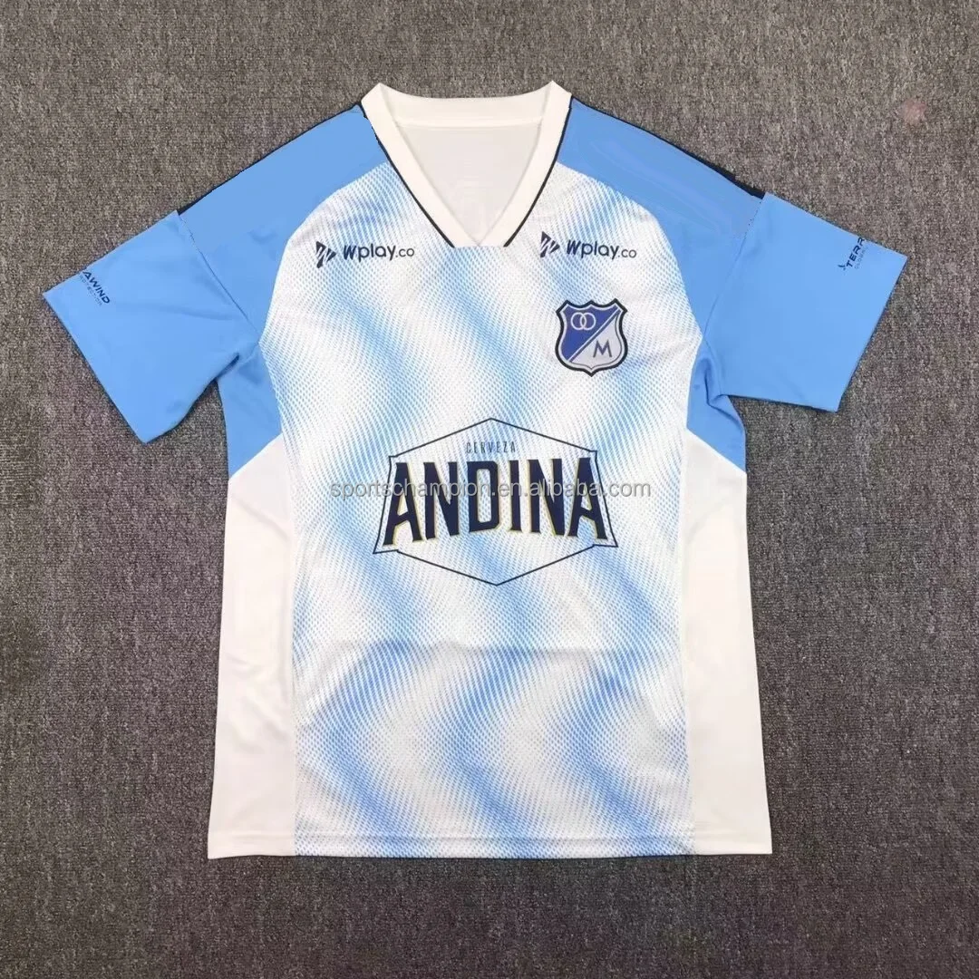 24-25 Colombia National Club Millonarios Football Teams White Away Millonarios Soccer Jersey