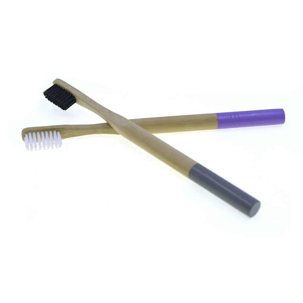 Bamboo Toothbrush Logo Engraved With Charcoal tapered Bristle Adult Toothbrush