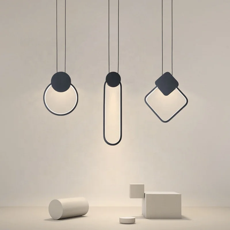 Indoor simply iron pendant Lighting Modern Copper hanging light Dinner Room drop light Lamp Gold brass Chandelier