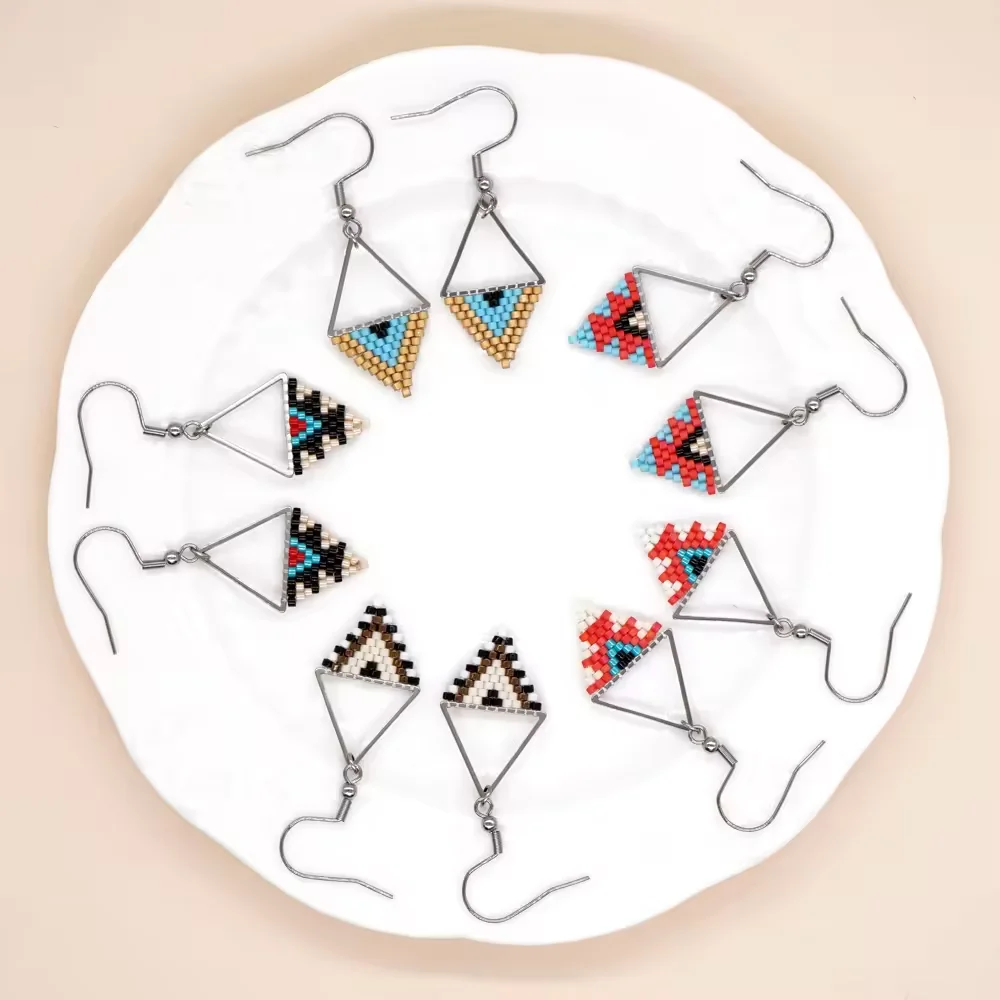 2024 Hot Selling Handmade Jewelry Miyuki Seed Beads Tassel Fringe Fashion Drop Beaded Earrings For Women