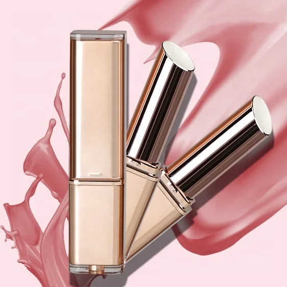 Bottom filling Cosmetics Lipstick Tube Square rose gold Lipstick Packaging Tube color me Lipstick Container