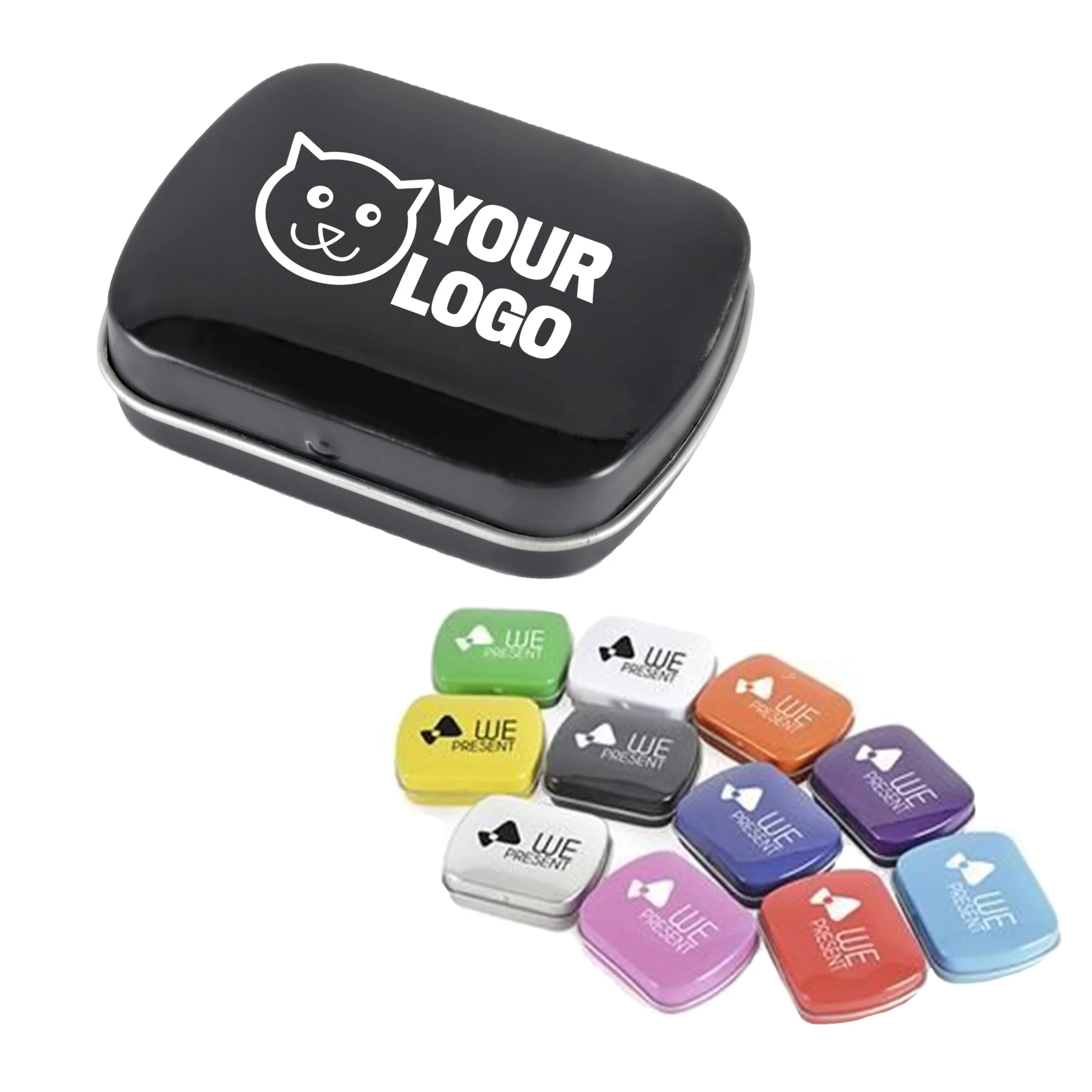 Rectangular Small Tin Box Chewing Gum Box Portable Convenient Jewelry Box with Hingefor Candle Lip Balm