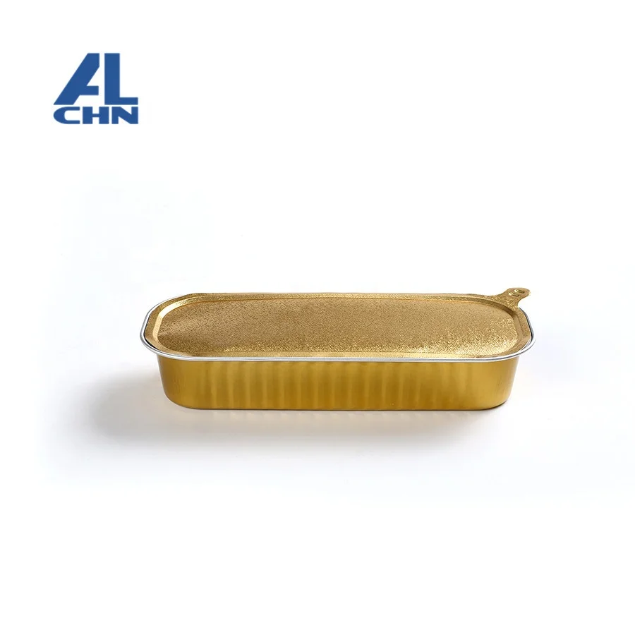 Gold inside,Black outside 200ML/7oz Recantgular Microwaving Disposable Bakery Cupcake Aluminum Foil Container Food Packing