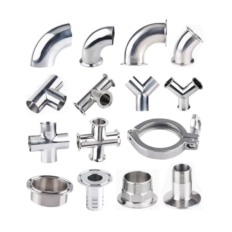 Stainless steel hydraulic 304 316 plumbing material male female threaded reducing elbow tee reducer clamp ferrule pipe fittings