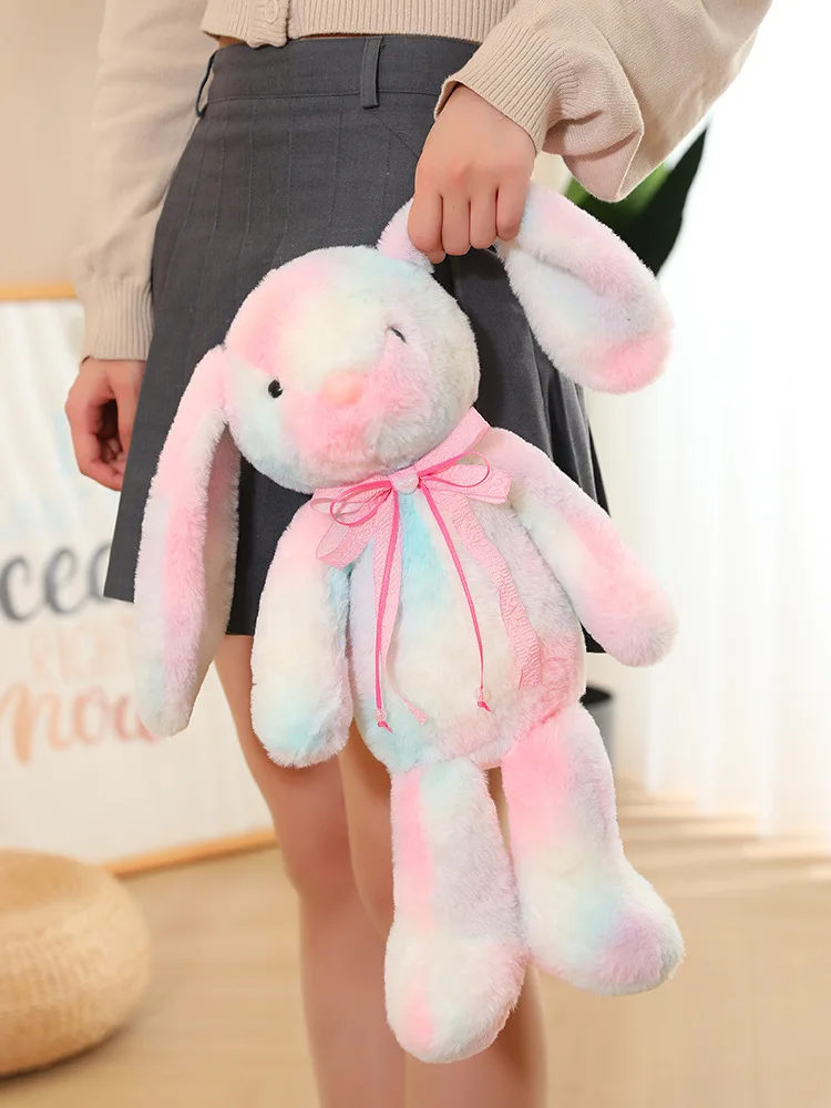 Greenmart Spot Tie-Dyed Long Eared Bunny Kids Soft Companion Custom Toy Plush Easter Rabbit Stuffed Animal Mascot Gift