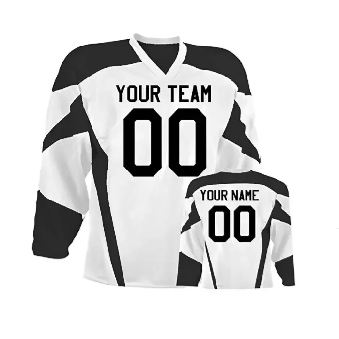 
Fashionable Style Polyester Ice Hockey Wear V-neck Custom Logo Color Sportswear Breathable Quick Dry Ice Hockey Jersey 