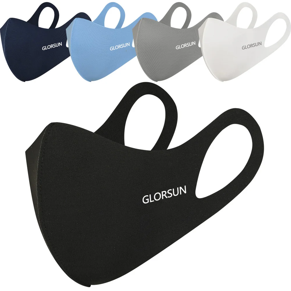 Custom Printed Logo Fashion Cloth Face Mask for Unisex Outdoor Black Washable Polyester Reusable Cotton Face Masks