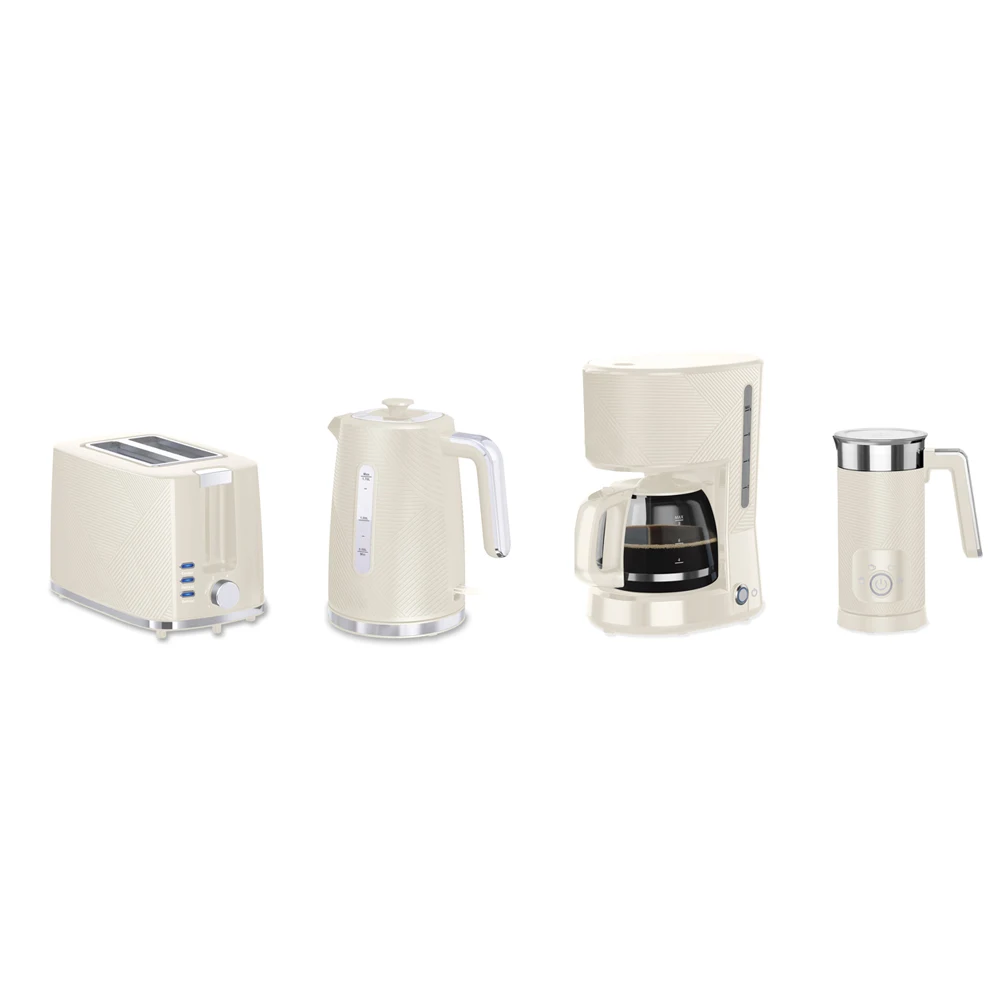 Home Appliance Breakfast Collection Plastic Cordless Tea Kettle and 2-Slice Toaster Electric Kettle and Toaster Set