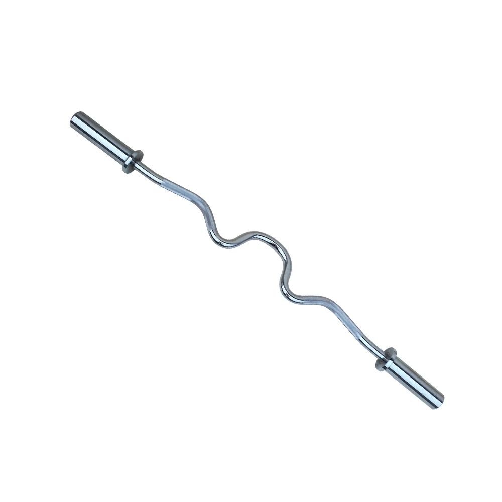 Weightlifting Chrome Solid Steel Barbell Bar with 2 Spring Collars for Weight Training and Powerlifting for gym equipment