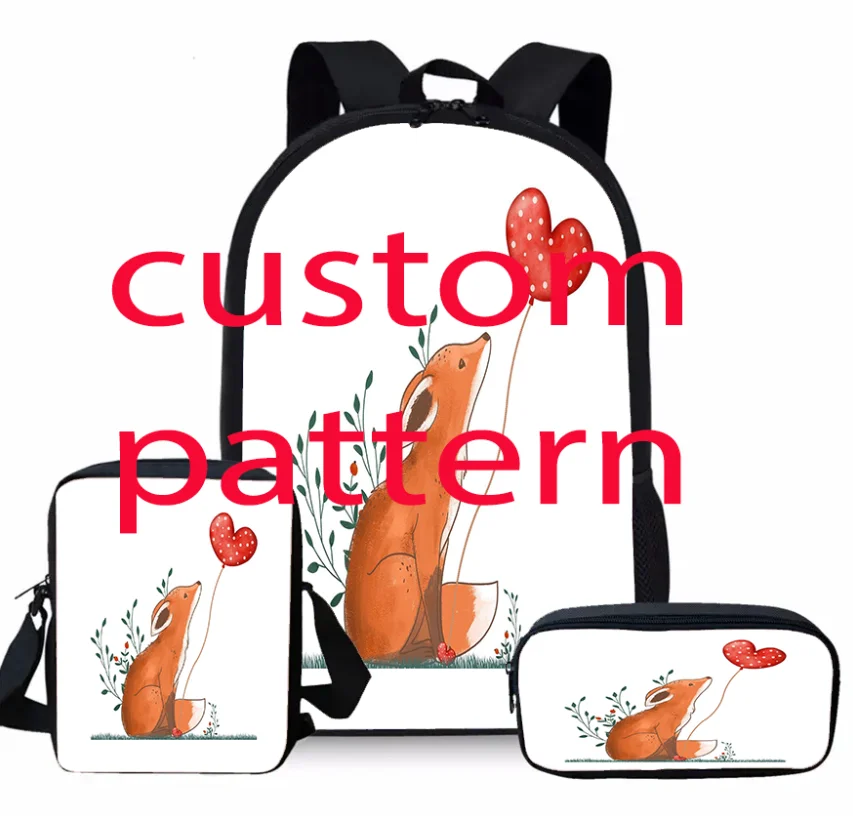 Custom 3D  Backpag Children School Bags Girls Kids Unicorn School Bag For Teenage Girls Horses Women Lunch Pencil bag