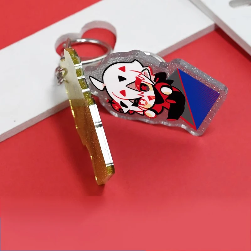 Custom Clear Acrylic Keychain Logo Cartoon Epoxy Keychain Charm Pin Stand Plastic Key Chain Anime Acrylic Keychain Custom