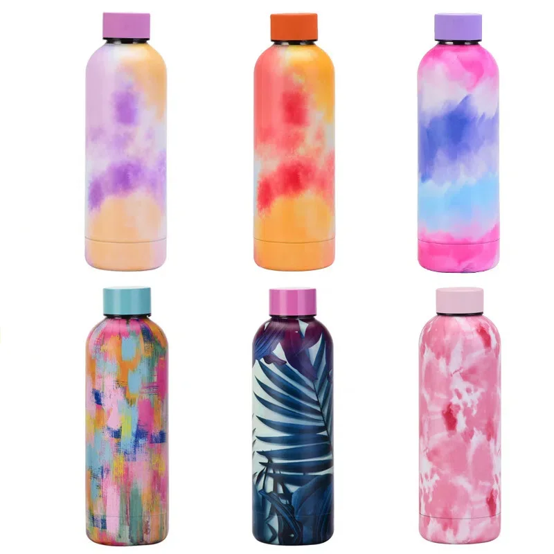 Wholesale Eco Custom Colorful Double Wall Thermo Flask 500ml Stainless Steel Rubber Matte Paint Outdoor Small Mouth Water Bottle