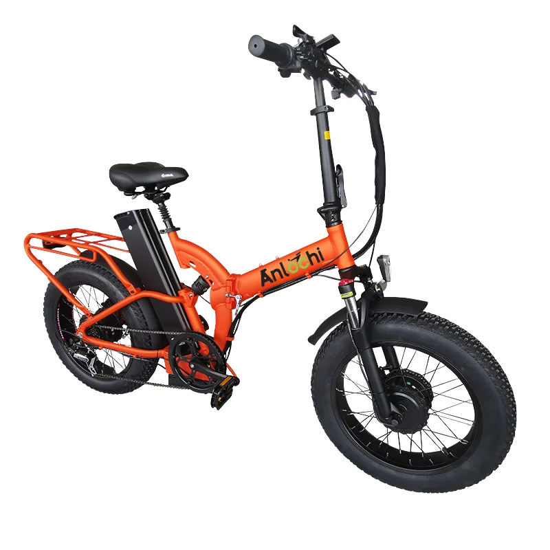 Anlochi Chinese factory sell 20 inch fat tire dual motor 48V 750W folding e bike for adults in Eu warehouse