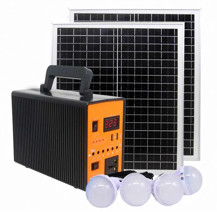 Home & Outdoor Solar Power System Ground Mount Racking Farm for Off-Grid Use Includes LED Bulb and Solar Panel Kit Bar Tables