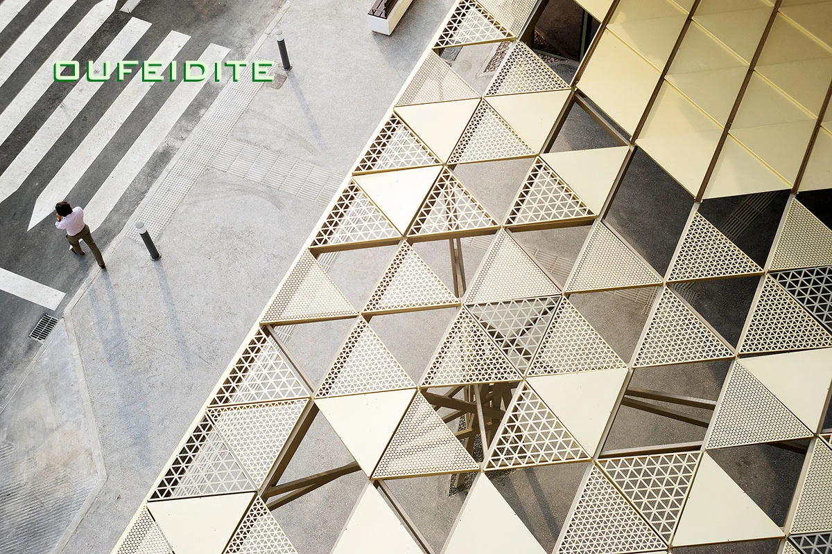 OFDT Exterior Metal Solid Laser Cutting Cladding Design Panels Perforation Facade Aluminum Wall Cladding with Akzo Nobel Paint