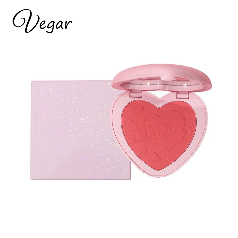 Face makeup bulk cosmetics heart shaped private label blush palette