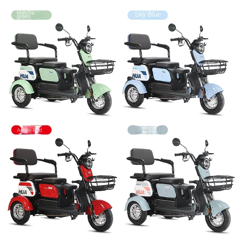 JM New Electric 3-Wheel Mini Daily Commuter Open Shuttle Car Female Elderly Children Leisure Walk Battery Powered Cargo Adults
