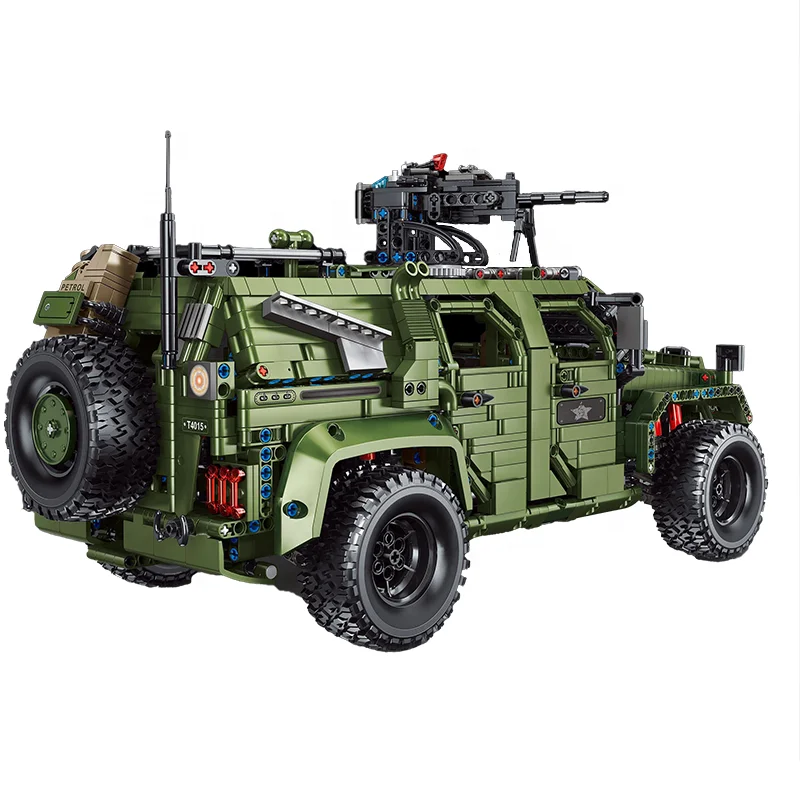 Новинка военный внедорожник Taigaole T4015 1:8 модель автомобиля внедорожника наборы строительных блоков MOC пластиковые игрушки обучающие автомобильные