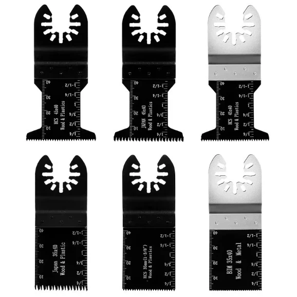 AutoErizo 24 pcs HCS and Bi - Metal Oscillating Saw Blade Set  Multi Tool Wood Saw Blades Oscillating Tool Blades for Wood