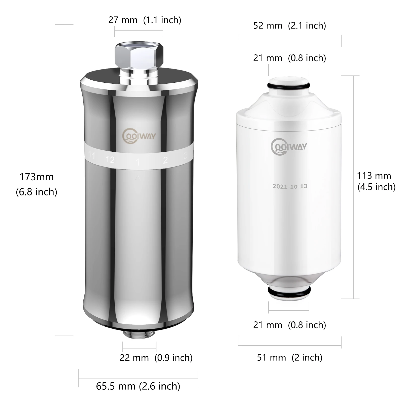 High Output Universal Water Filter for Shower with With KDF 55 Strongly Eliminates Chlorine and Heavy Metals