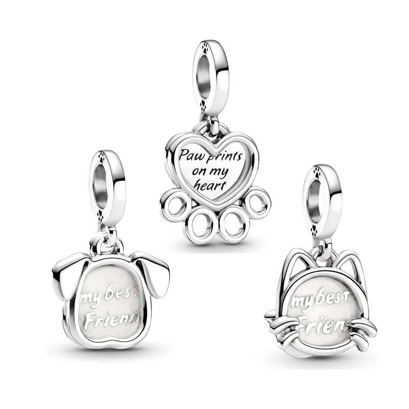 925 Sterling Silver Two-Tone Happy Anniversary Pendants Heart Regal Crown Birthday Candle Castle Dangle Charms