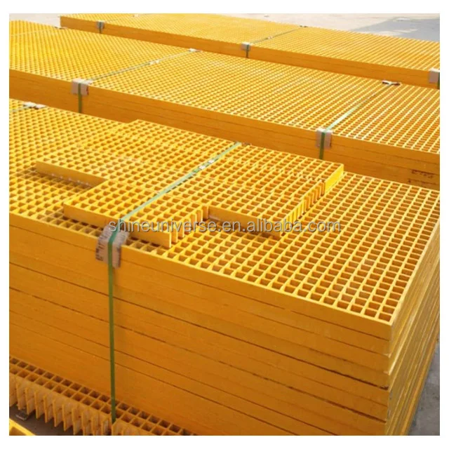 Shine Universe 38*38mm Mesh Size Frp Plastic Composite Molded Floor Grating Anti-slip Fiberglass Panel Frp Grating