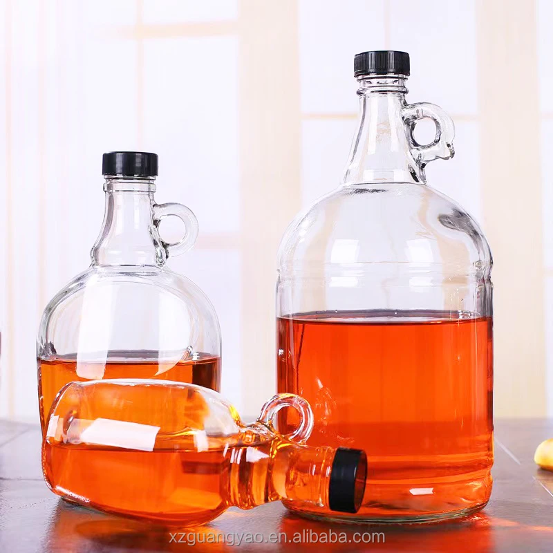 Wholesale 500ml 1000ml maple syrup transparent glass bottles with screw caps