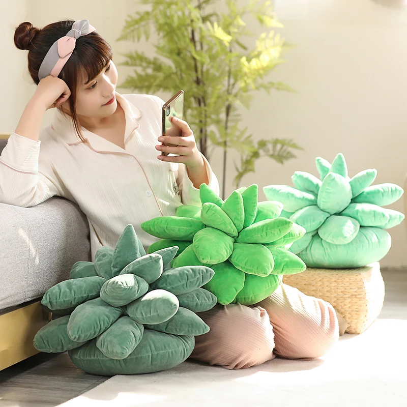 Stocked Lifelike Succulent Plants Plush Stuffed Decoration Toy Succulent Pillow