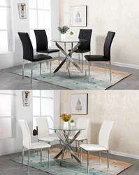 Home Furniture Cheap Price Dining Room Table and Chairs Glass Top Dining Table
