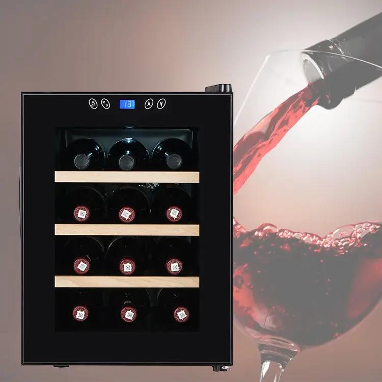 Factory Supply High Quality 12 Bottles 33L Refrigerator Electric Wine Cooler Cabinet Refrigerator With Wine Coolers