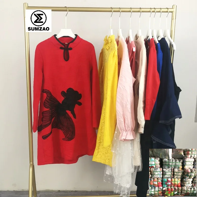 Sumzao grade a spring dress second hand winter clothes korea used winter clothes bales used winter clothing