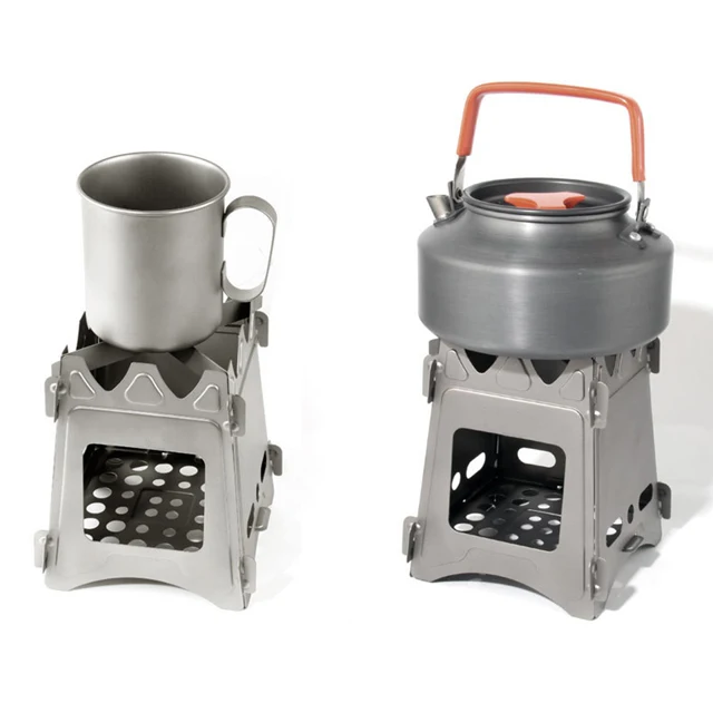 Lightweight Portable Titanium Stove Kerosene Titanium Wood Alcohol BBQ Folded Camping Stove Gas Stove