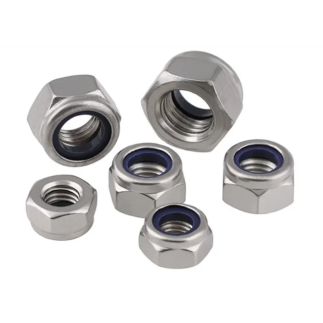 China supplier galvanized metric m10 nylon lock nut ss304 ss316 hex nylon insert lock nuts