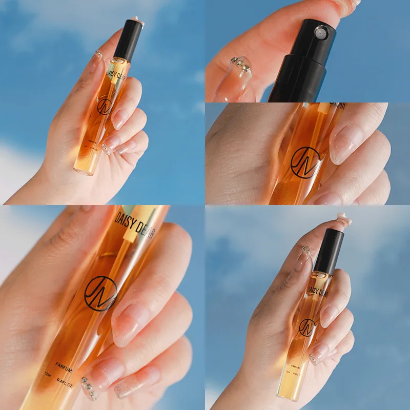 Mini Round Glass Tube Sunscreen fragrance Glass Aluminum Spray Empty Perfume Glass Bottle