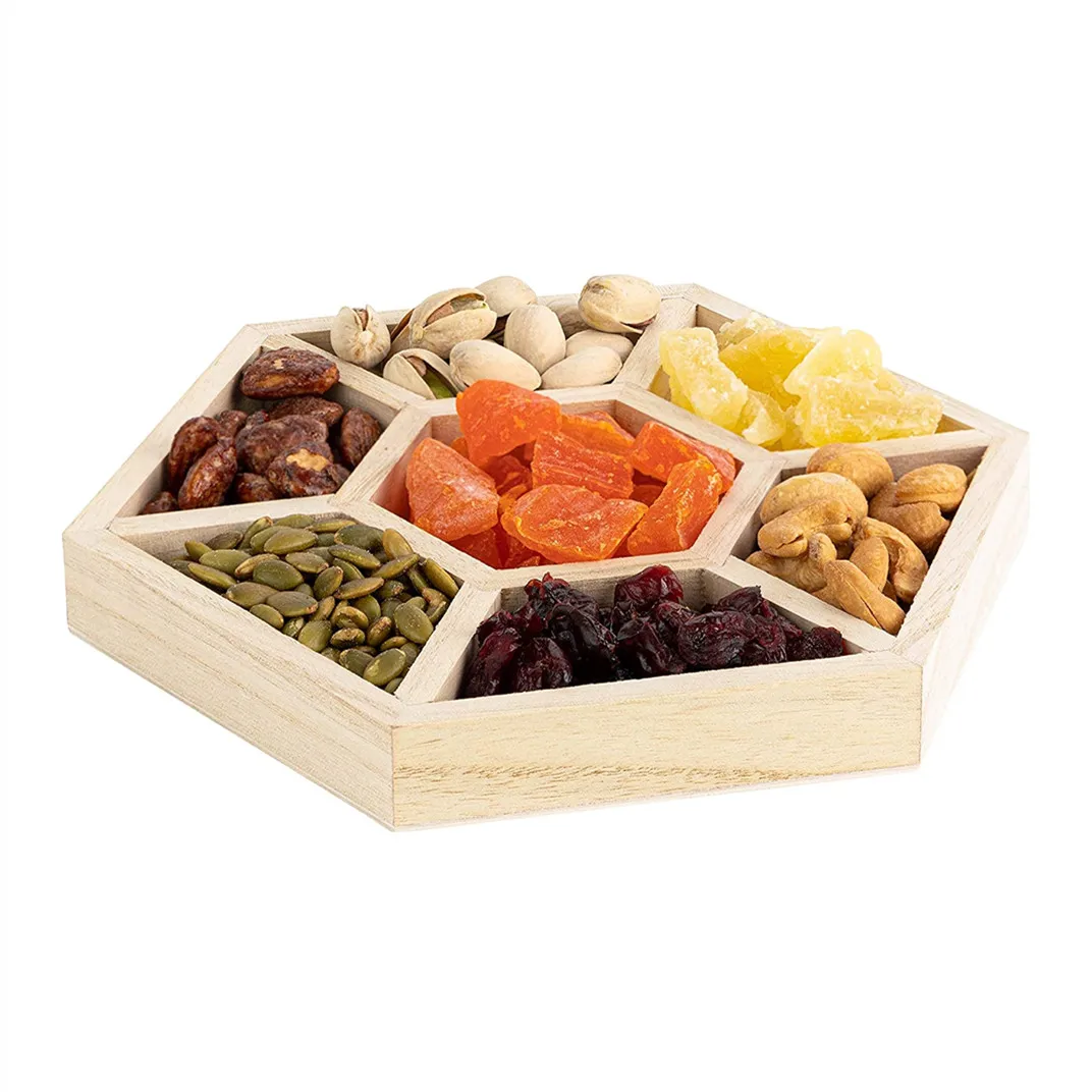 Eco Friendly Decorative Wooden Tray for Dry Fruits or Candies Organic Wooden Tray for gift and home decor