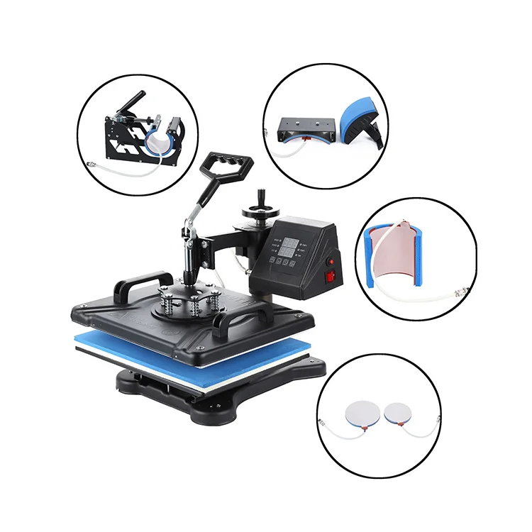 Combo 6 in 1 Heat Press printing machine, High Quality Heat Press 12x15  Multifunctional Heat Transfer machine