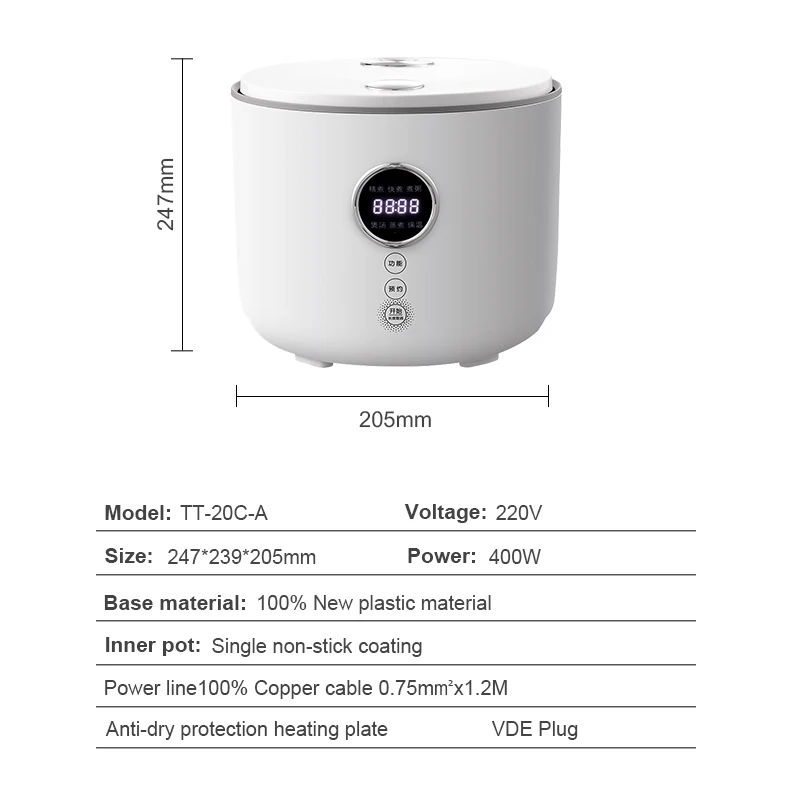 In stock 2L Automatic Smart Digital Touch LCD Multi Non-Stick Home Electric Digital Rice Cooker