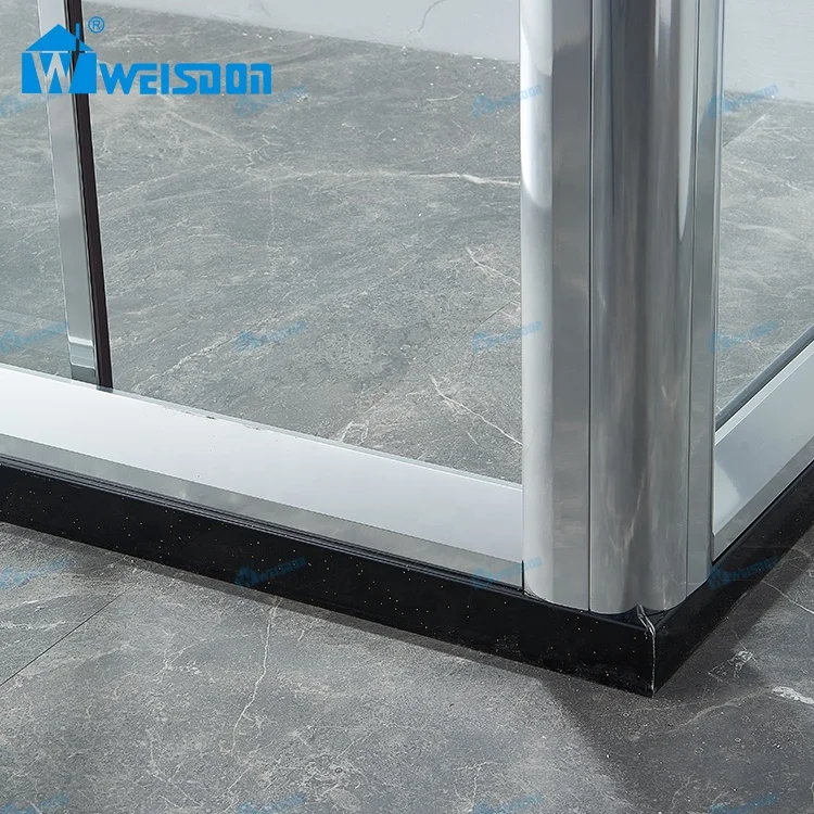 Weisdon 5 Years Warranty Custom Bathroom Tempered Glass Framed Aluminum Sliding Door Shower Room